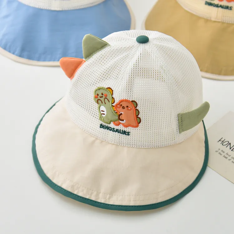 儿童帽子夏季薄款透气网眼鸭舌帽男孩女宝宝婴儿遮阳防晒太阳帽潮