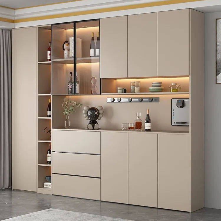2025新款餐边柜一体靠墙家用客厅餐厅网红轻奢风加高储物收纳柜子