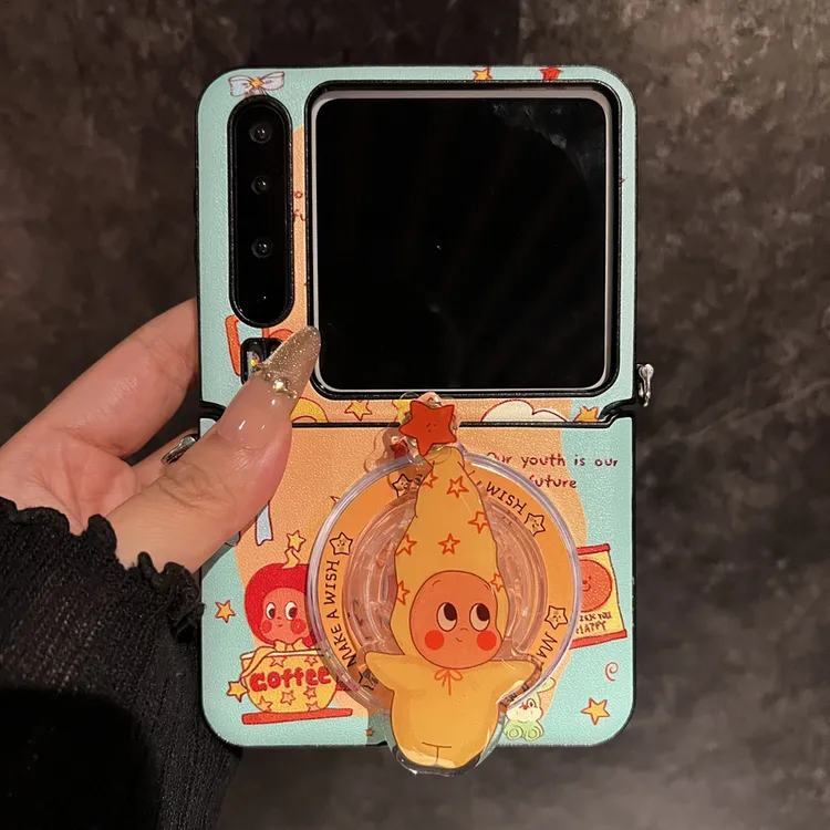可爱人旋转星星适用华为purax手机壳典藏版pocket2小米mixflip2磁
