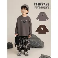 YOEHYAUL/幼悠冬一波 男童全棉时尚韩范休闲亲肤打底衫T恤 N7232