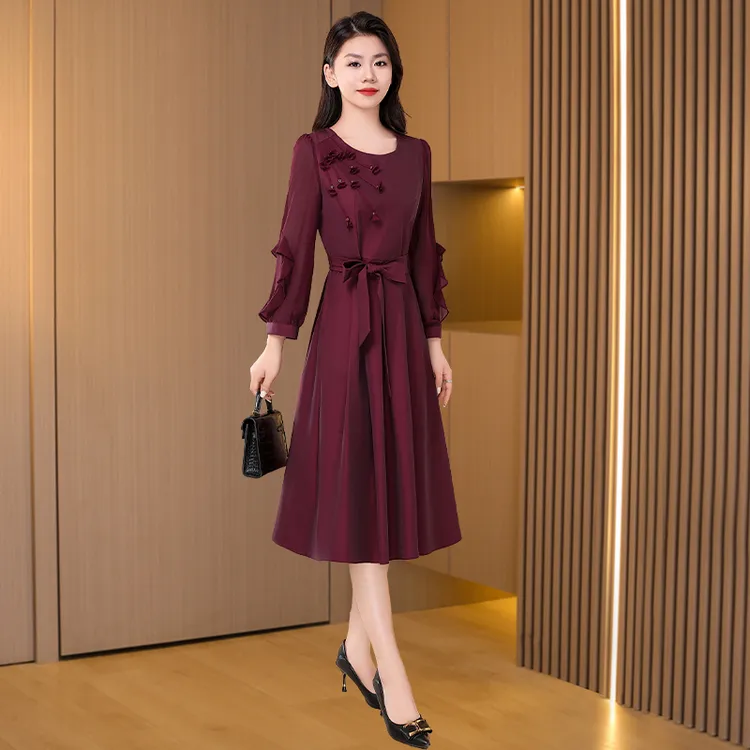 喜婆婆婚宴礼服连衣裙2025新款早秋高端结婚礼服今年流行爆款裙子