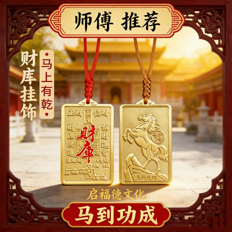【师傅推荐】新款生肖马到成功招米令牌钥匙扣挂件z商品图