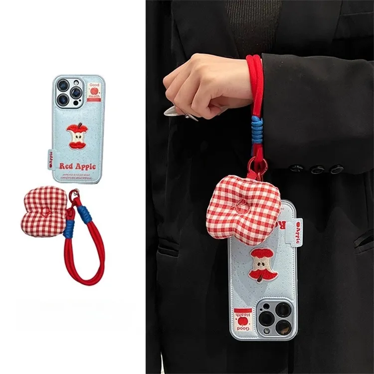 个性蓝底泼墨刺绣苹果核适用苹果17promax手机壳iPhone16pro新15