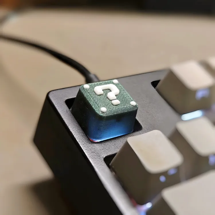 3D 打印 马里奥问号造型机械键帽 PLA 材质个性