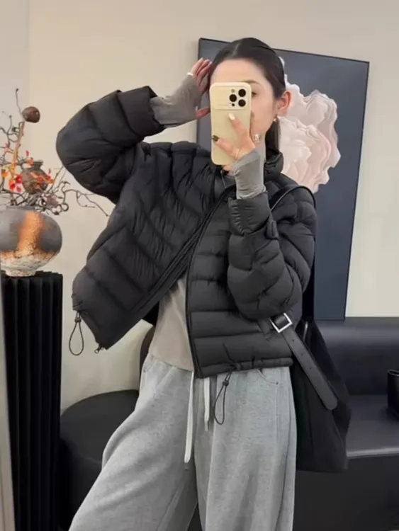 轻便泡芙羽绒服女2025年冬季新款短款立领小个子设计感保暖外套女