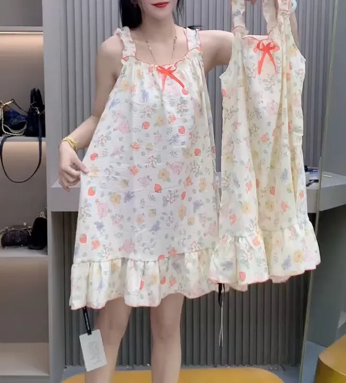 韩版减龄吊带碎花睡裙家居服【实物微色差】