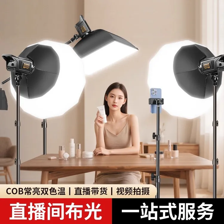 100W/200W 专业直播补光灯常亮双色温主播专用美颜打光室内影棚灯