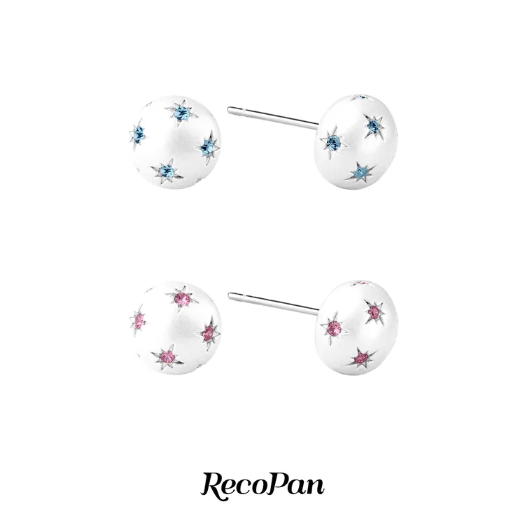 RECOPAN STAY MEDIOCRE 黄铜锆石耳饰 暮蝶星芒锆石拉丝气质耳钉