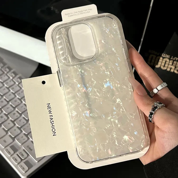 简约炫彩贝壳纹适用苹果17/1615/14promax手机壳新款iPhone17好看