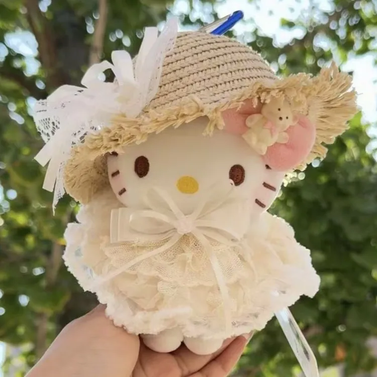 正版三丽鸥hellokitty包包挂件纯白花嫁礼物闺密男友毛绒挂件