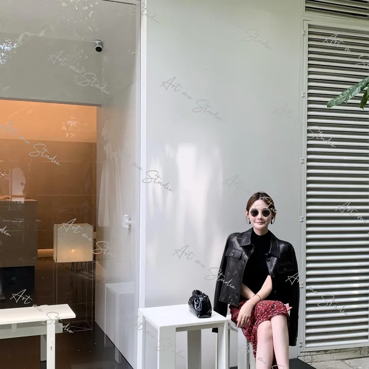 【琎口羊皮】经典一代方程式高级黑轻奢定制款百搭皮衣外套w24324