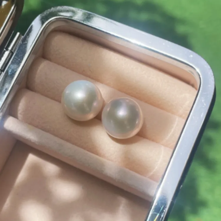 淡水珍珠耳针12-13mmS925银耳针