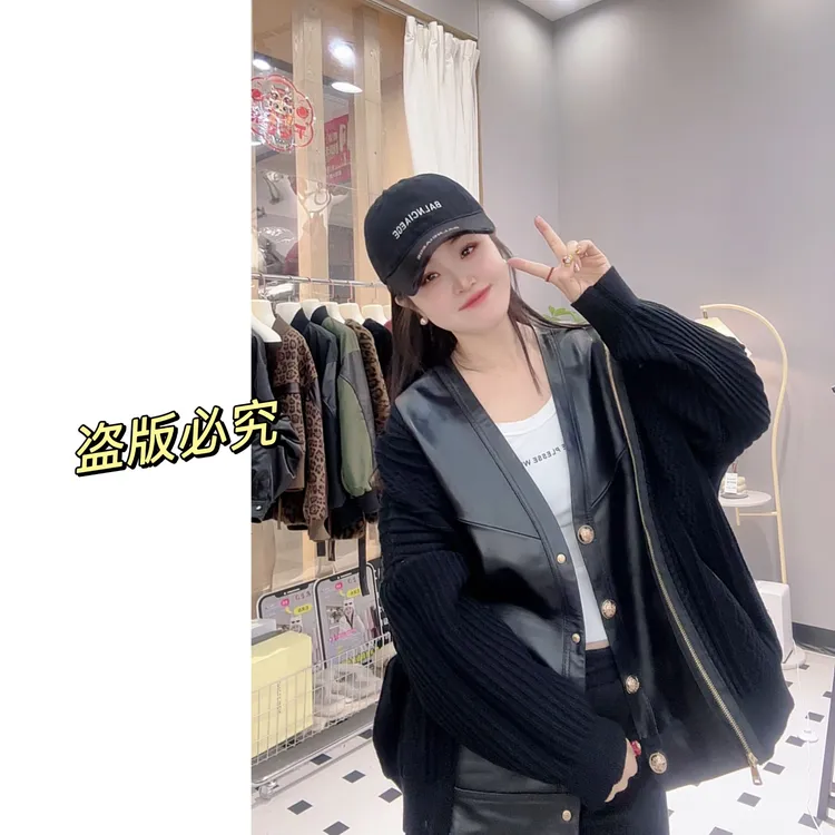 【薇薇家 实体版本】2025春秋新款宽松型街头风皮衣韩范短款皮外套