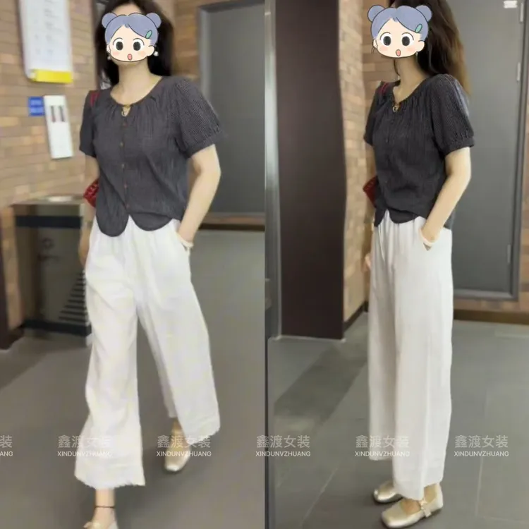 2025夏季新款时尚显瘦气质女士网红洋气两件套百搭款D9234