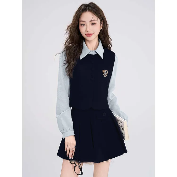 【两件套】学院风套装裙两件套女春秋新款小个子短裙一整套TX0099