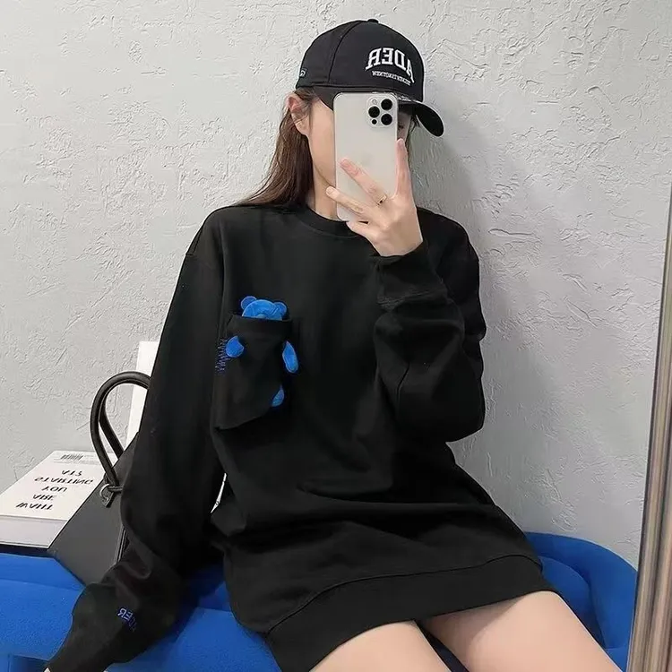 1632-ADERAJAR 休闲圆领卫衣秋冬新款长袖慵懒风情侣款宽松潮流