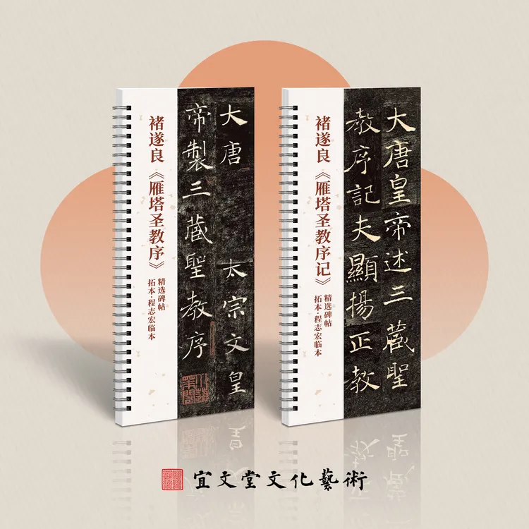 褚遂良《雁塔圣教序》对临字卡 原拓·程志宏临本 褚体楷书 书法学习