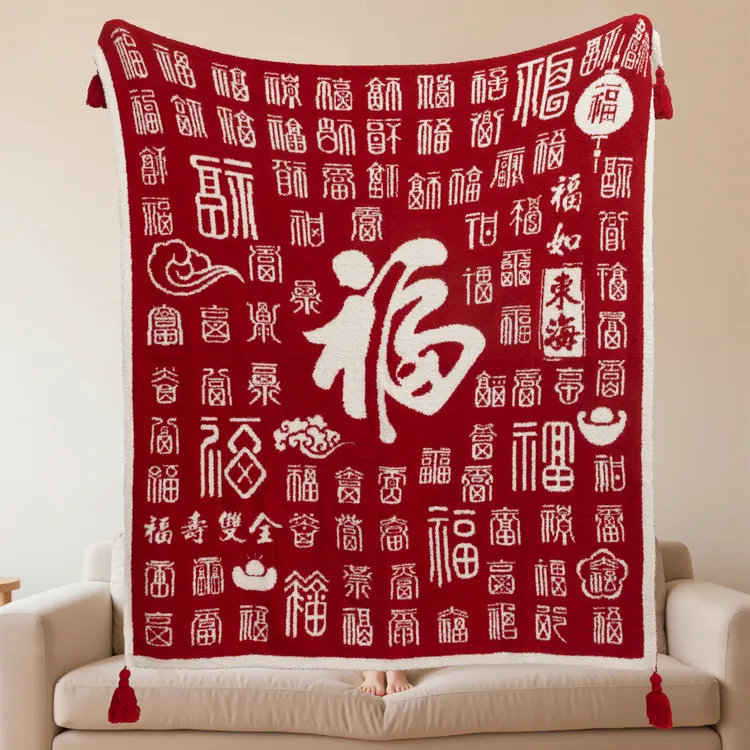 百福毯送礼高级感订婚结婚新婚礼物乔迁新家的礼品贺寿祝寿送闺蜜