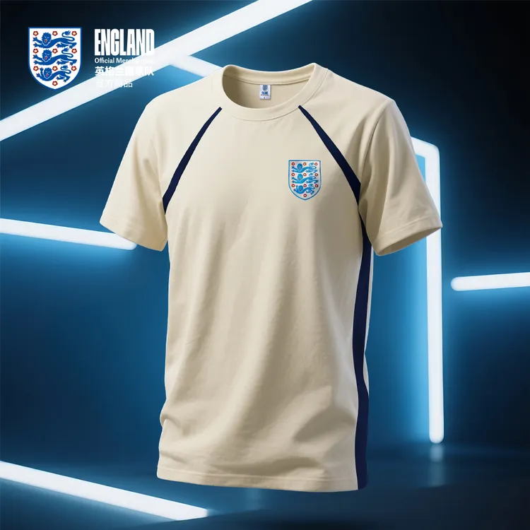 【官方正版】英格兰国家队 | 夏季米黄色速干T恤凉感透气圆领短袖