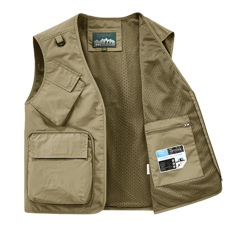 夏季透气多口袋路亚钓鱼背心男装马夹男女同款时尚宽松版型多口袋