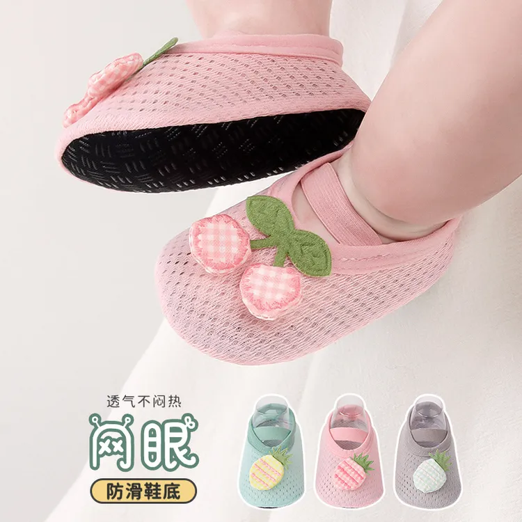 宝宝地板鞋春品薄款透气卡通室内婴儿点胶防滑学步鞋宝宝透气防滑