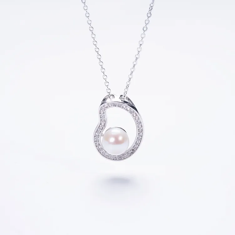 【爱迪生珍珠】时尚款白色珍珠吊坠7-8mmYZL