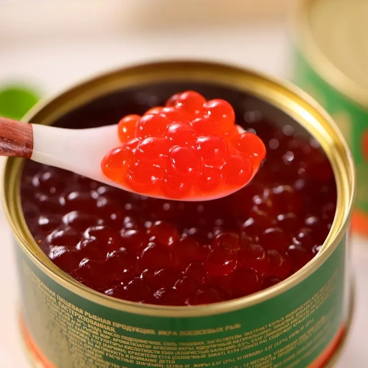 俄罗斯原装进口大马哈鱼子酱即食飞鱼籽红鱼子寿司120g/罐