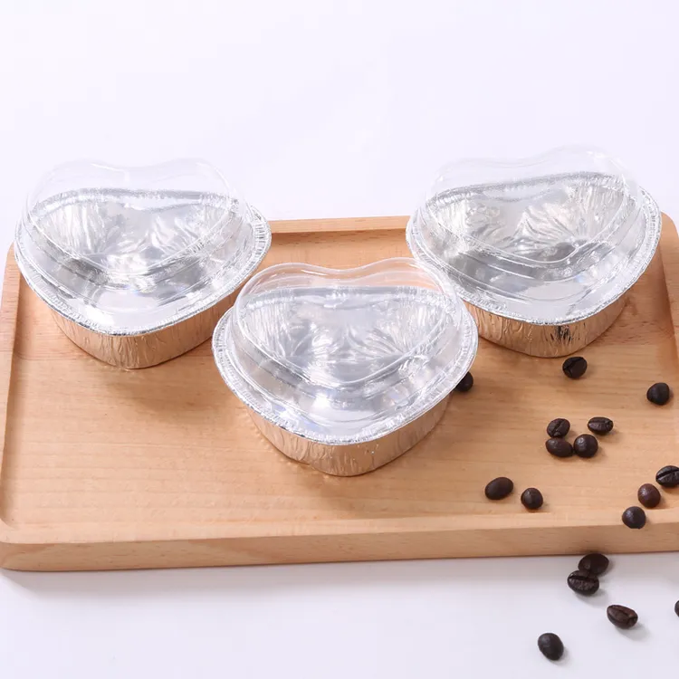 心形锡纸盒蛋糕烘焙盒一次性锡纸盏铝箔盏锡纸托铝箔餐盒蛋挞模