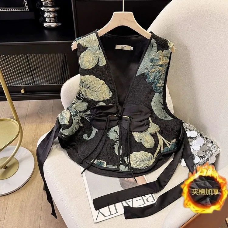 新中式薄棉马甲外套女春秋冬2025年新款今年流行爆款外穿背心马夹