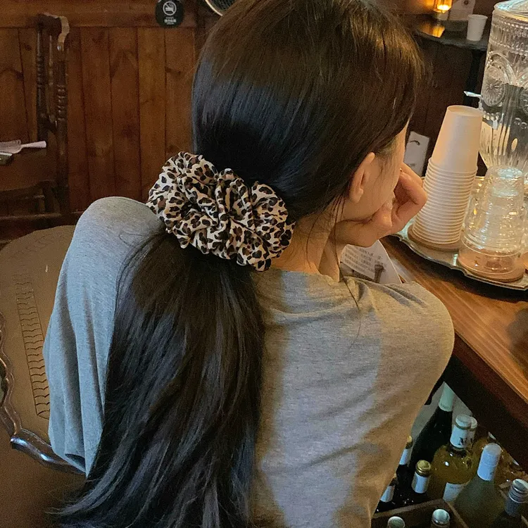 泡泡褶皱豹纹马尾夹蓬松后脑勺显发量香蕉夹竖夹半扎发抓扭扭横夹