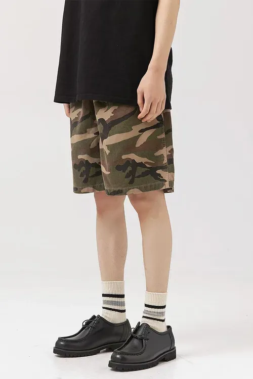 5040#男士阔腿迷彩短裤