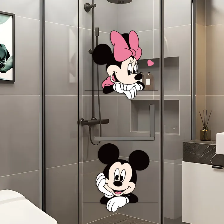 米奇卡通贴纸个性卡通米奇玻璃门贴可爱情侣厨房玄关装饰防撞贴纸