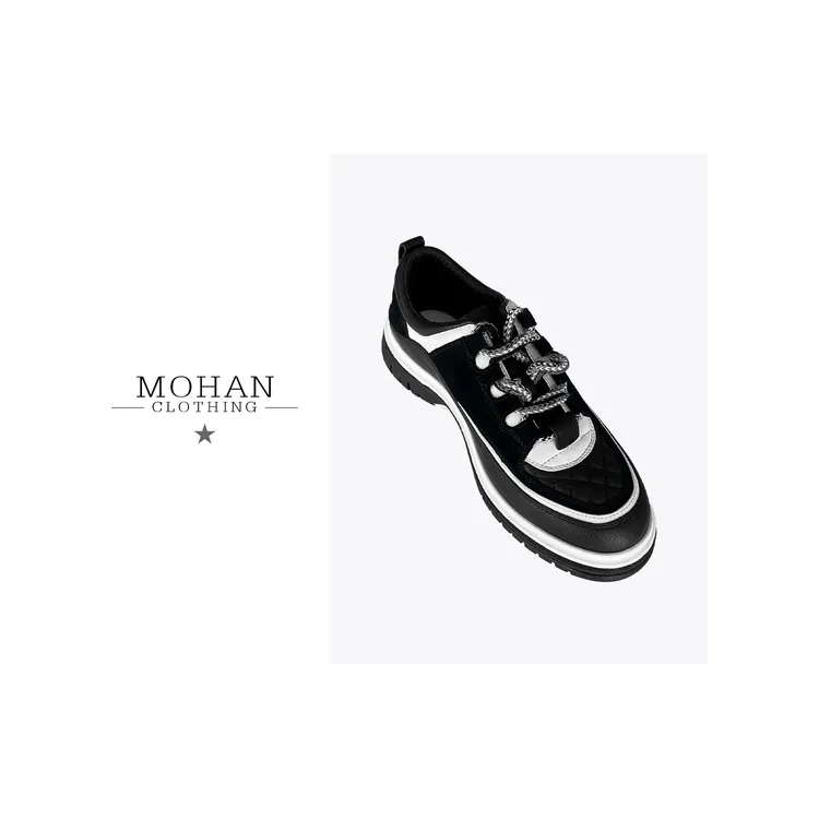 内增高小香风黑白拼色时尚百搭休闲板鞋女XU2475