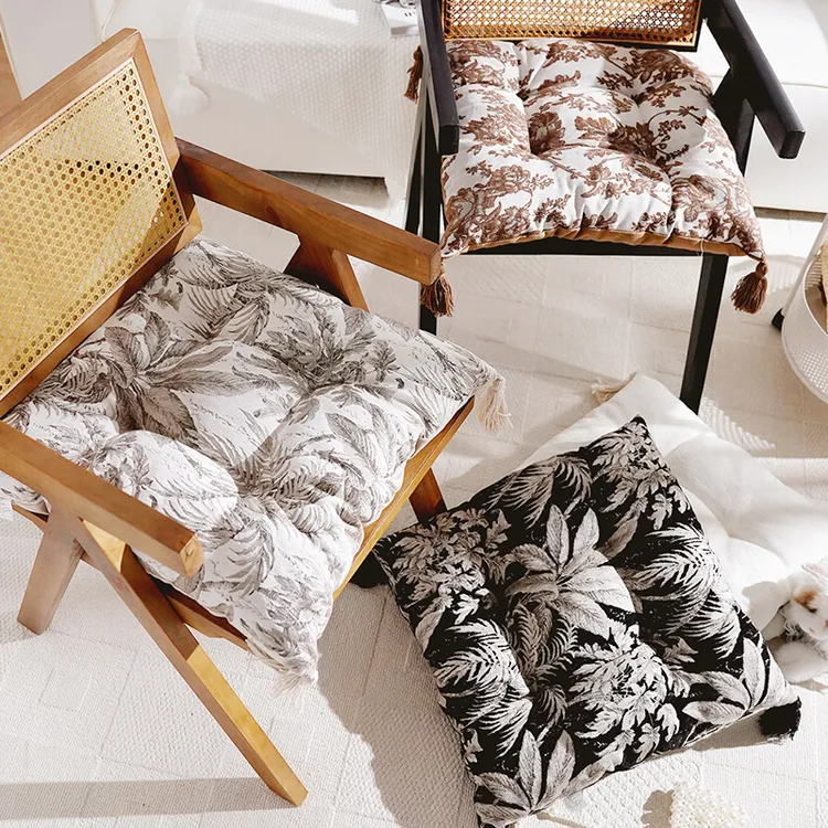 中古风轻奢坐垫座椅垫北欧风椅子榻榻米蒲团餐椅地上屁垫飘窗方垫