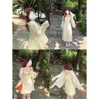 Y790#秋季穿搭大码女装显瘦百搭防晒衬衫上衣搭吊带连衣裙两件套