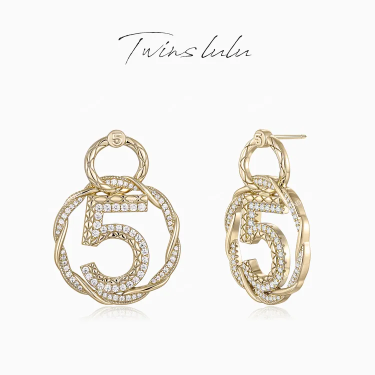 TWISNS LULU 镀K金【5号环】时尚百搭轻奢风圆形耳环TSL2784