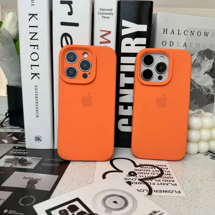 【金橘色】适用苹果17/16系列液态硅胶防摔手机壳iPhone15/14/13/12