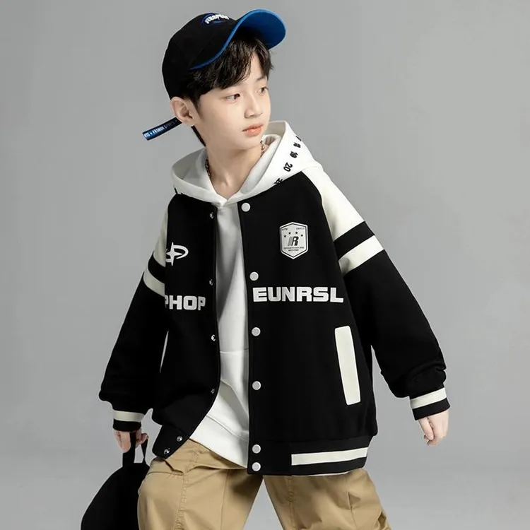男童春装棒球服2025新款6-12岁男孩炸街春秋款中大童春季帅气外套