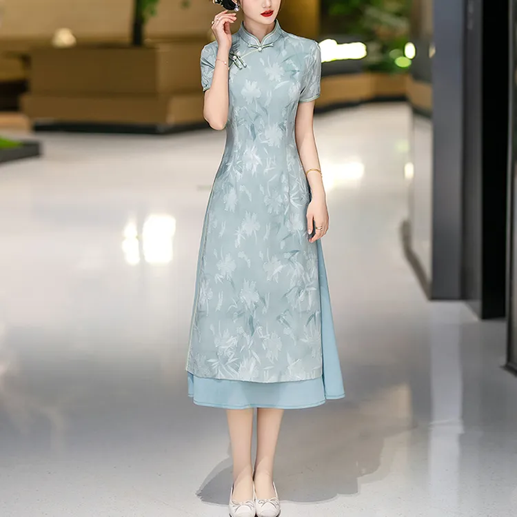 高端绝美新中式旗袍民国风2025新款夏日常可穿晚礼服老上海连衣裙