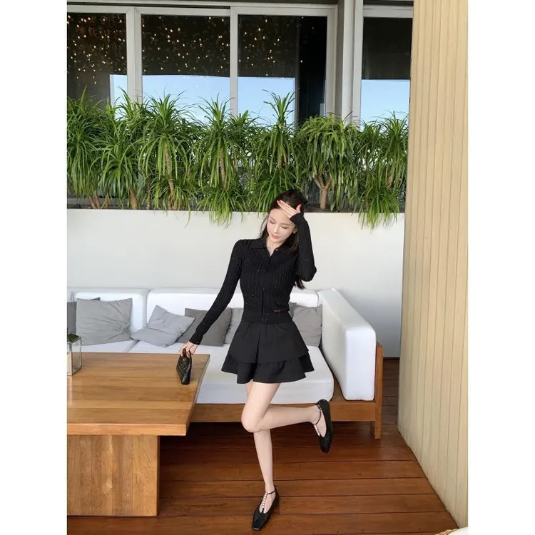 SHANG-JJ【闪钻开衫】25ss新款莱赛尔混纺时尚开衫q133455p