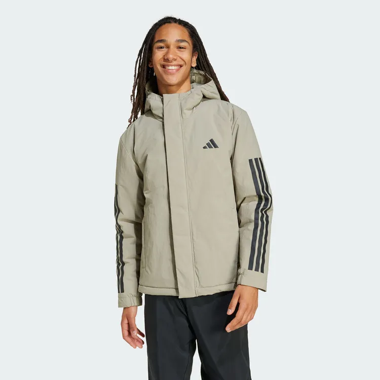 adidas阿迪达斯男女冬季外套3S HOODED INS J保暖厚棉服JY8305