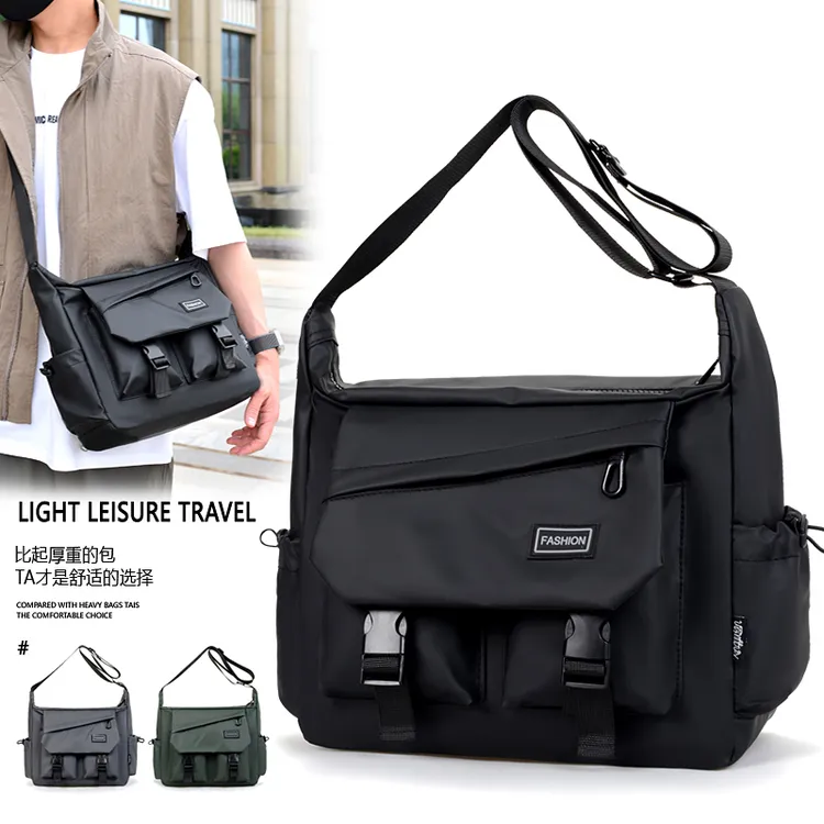 杏语梵防水包男士男款包包时尚大学生挎包斜挎包休闲拉链外出手机