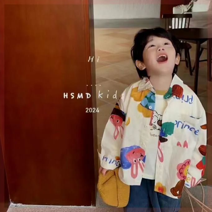 童装2025新款春秋装儿童衬衣百搭秋季衬衫春款2025春季新款宝宝春