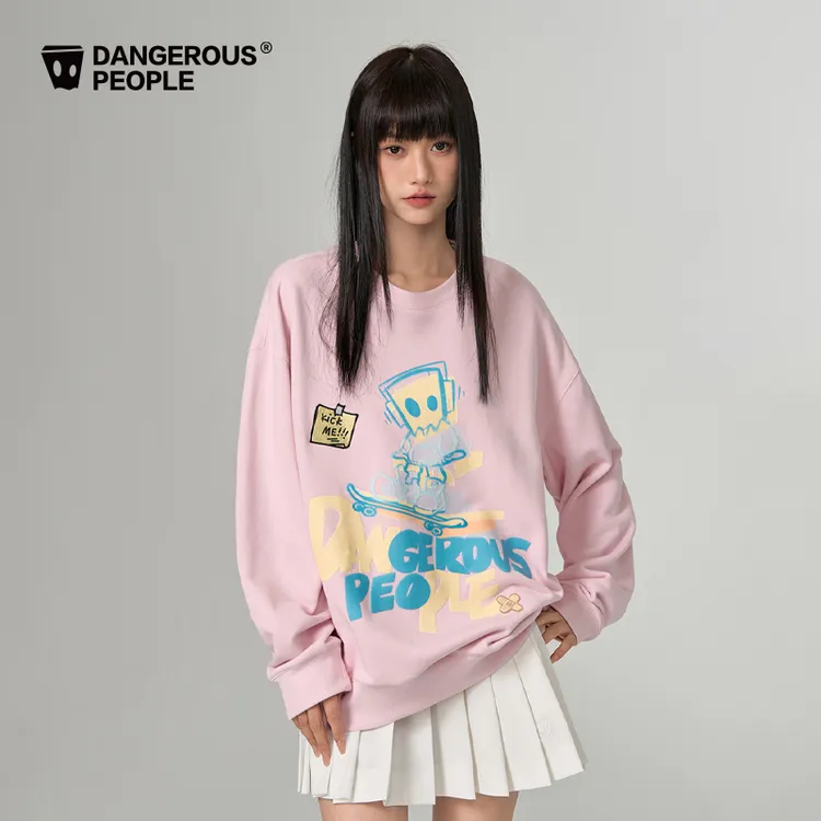 Dangerouspeople薛之谦dsp滑板印花卫衣潮牌情侣宽松圆领百搭上衣