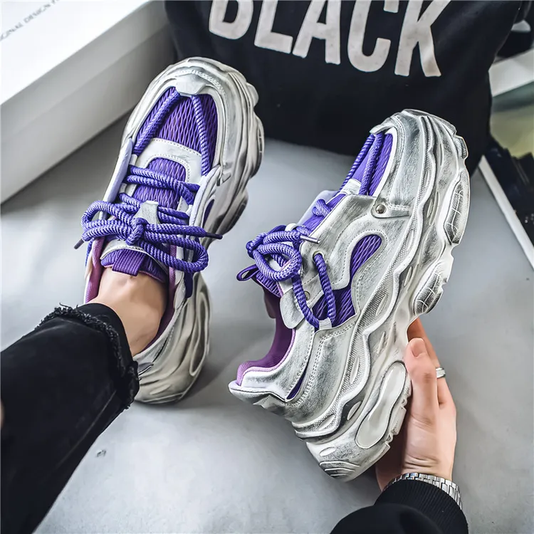 2025春季男鞋新款高级感厚底网面休闲运动鞋增高百搭ins老爹潮鞋