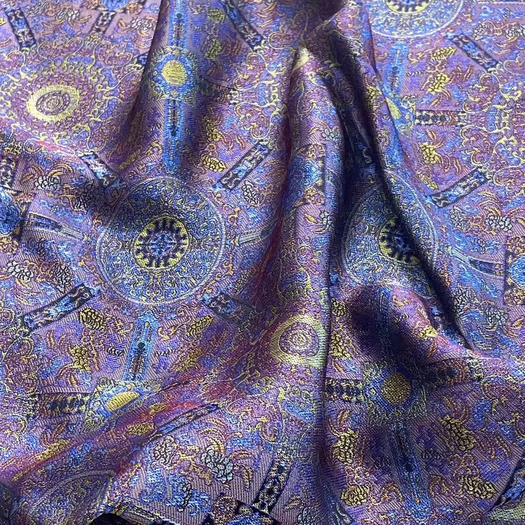 八达运双面宋锦织锦缎真丝布料国风新中式马甲衣唐装汉服装面料