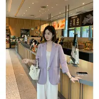 清 紫气东来 高奢天丝醋酸春夏薄款防晒西装外套XZ152