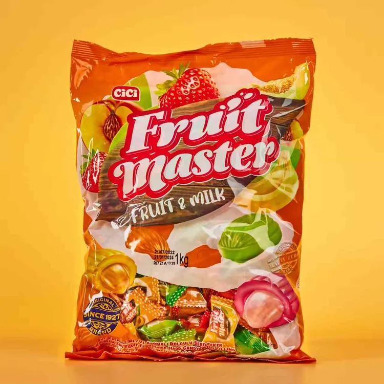 进口混合水果味夹心硬糖好吃的糖果牛奶土耳其进口