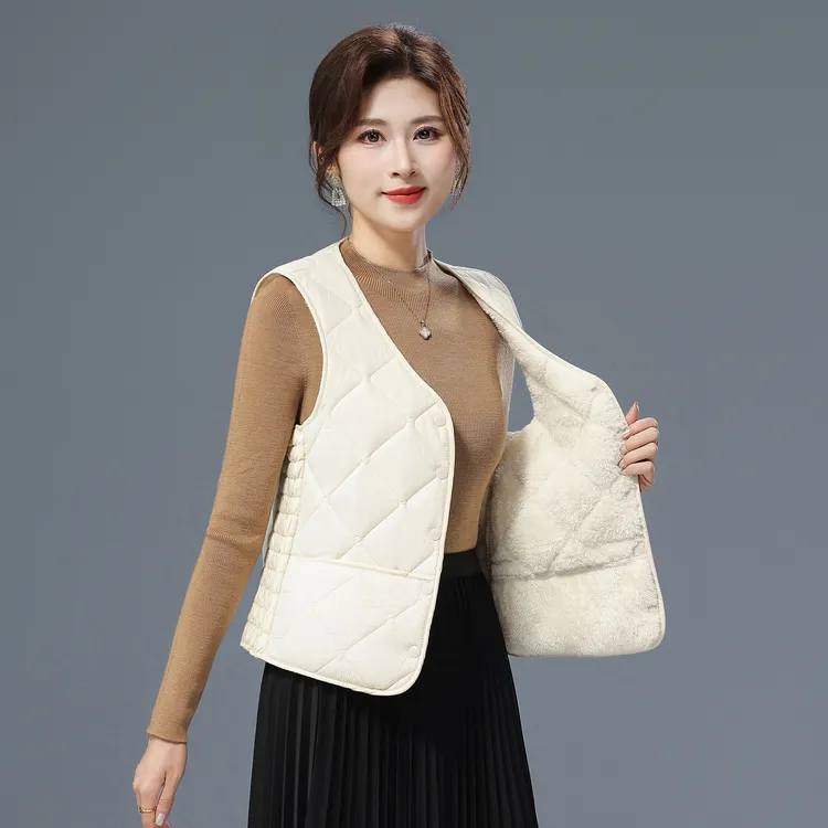 2025款春秋冬女士内搭外穿马甲加绒棉马甲女修身保暖时尚短款背心
