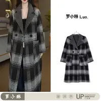 【渣渣推荐格子经典大衣】D99016两面穿精品女款